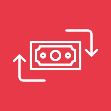 Para akışı, para transferi, işlem simgesi vektör görüntüsü. Finans ve Para için de kullanılabilir. Web uygulamalarında, mobil uygulamalarda ve yazdırma ortamlarında kullanılabilir.