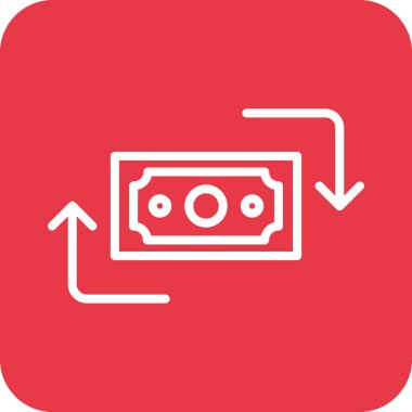 Para akışı, para transferi, işlem simgesi vektör görüntüsü. Finans ve Para için de kullanılabilir. Web uygulamalarında, mobil uygulamalarda ve yazdırma ortamlarında kullanılabilir.