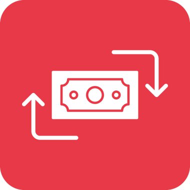 Para akışı, para transferi, işlem simgesi vektör görüntüsü. Finans ve Para için de kullanılabilir. Web uygulamalarında, mobil uygulamalarda ve yazdırma ortamlarında kullanılabilir.