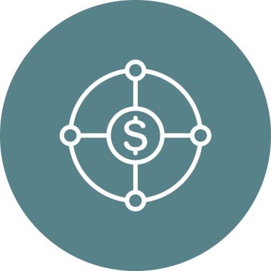 Nakit akışı, yatırım, ağ simgesi vektör görüntüsü. Finans ve Para için de kullanılabilir. Web uygulamalarında, mobil uygulamalarda ve yazdırma ortamlarında kullanılabilir.