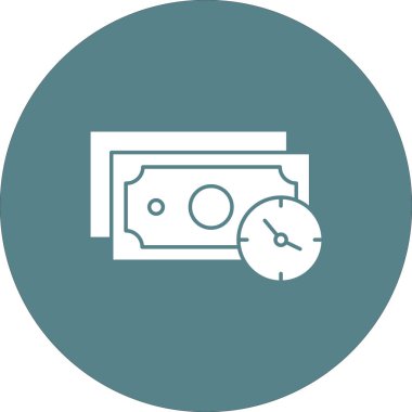 Saat, para, zaman simgesi vektör görüntüsü. Finans ve Para için de kullanılabilir. Web uygulamalarında, mobil uygulamalarda ve yazdırma ortamlarında kullanılabilir.