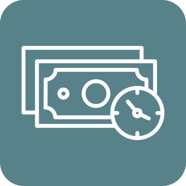 Saat, para, zaman simgesi vektör görüntüsü. Finans ve Para için de kullanılabilir. Web uygulamalarında, mobil uygulamalarda ve yazdırma ortamlarında kullanılabilir.