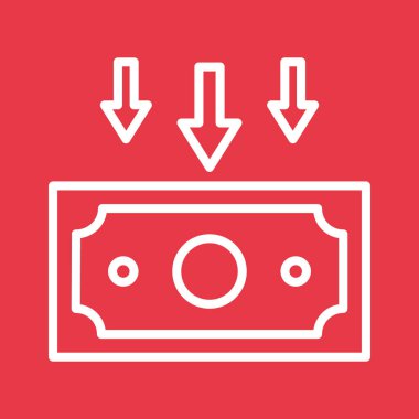 Kayıp, gelir, ikon vektör imajını azalt. Finans ve Para için de kullanılabilir. Web uygulamalarında, mobil uygulamalarda ve yazdırma ortamlarında kullanılabilir.