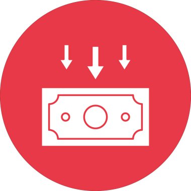 Kayıp, gelir, ikon vektör imajını azalt. Finans ve Para için de kullanılabilir. Web uygulamalarında, mobil uygulamalarda ve yazdırma ortamlarında kullanılabilir.