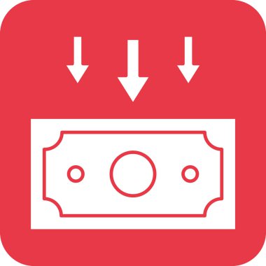 Kayıp, gelir, ikon vektör imajını azalt. Finans ve Para için de kullanılabilir. Web uygulamalarında, mobil uygulamalarda ve yazdırma ortamlarında kullanılabilir.