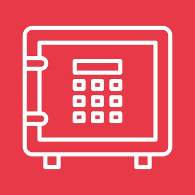 Kasa, kasa, şifre, banka ikonu vektör görüntüsü. Finans ve Para için de kullanılabilir. Web uygulamalarında, mobil uygulamalarda ve yazdırma ortamlarında kullanılabilir.