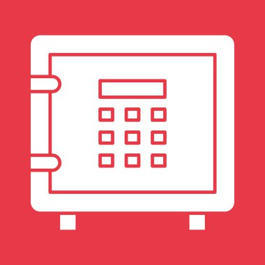 Kasa, kasa, şifre, banka ikonu vektör görüntüsü. Finans ve Para için de kullanılabilir. Web uygulamalarında, mobil uygulamalarda ve yazdırma ortamlarında kullanılabilir.