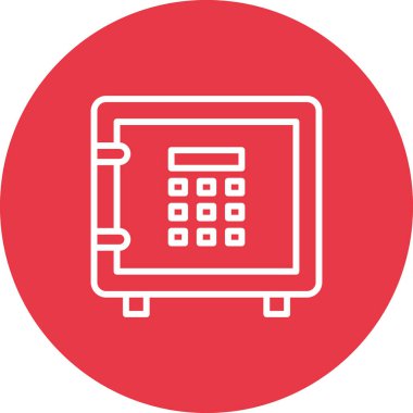 Kasa, kasa, şifre, banka ikonu vektör görüntüsü. Finans ve Para için de kullanılabilir. Web uygulamalarında, mobil uygulamalarda ve yazdırma ortamlarında kullanılabilir.