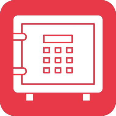 Kasa, kasa, şifre, banka ikonu vektör görüntüsü. Finans ve Para için de kullanılabilir. Web uygulamalarında, mobil uygulamalarda ve yazdırma ortamlarında kullanılabilir.