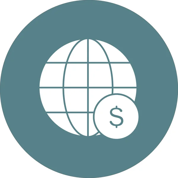 Banken Währung International Globus Icon Vektor Image Kann Auch Für — Stockvektor