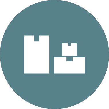 Kutular, kasalar, paket simgesi vektör resmi. Teslimat ve lojistik için de kullanılabilir. Web uygulamalarında, mobil uygulamalarda ve yazdırma ortamlarında kullanılabilir.