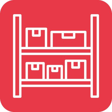 Kutular, raflar, depo ikonu vektör görüntüsü. Teslimat ve lojistik için de kullanılabilir. Web uygulamalarında, mobil uygulamalarda ve yazdırma ortamlarında kullanılabilir.