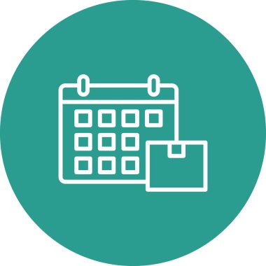 Takvim, teslimat, zamanlama simgesi vektör görüntüsü. Teslimat ve lojistik için de kullanılabilir. Web uygulamalarında, mobil uygulamalarda ve yazdırma ortamlarında kullanılabilir.