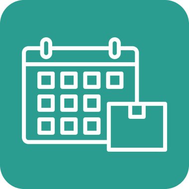 Takvim, teslimat, zamanlama simgesi vektör görüntüsü. Teslimat ve lojistik için de kullanılabilir. Web uygulamalarında, mobil uygulamalarda ve yazdırma ortamlarında kullanılabilir.