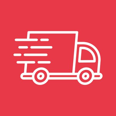 Hızlı teslimat, nakliye, kamyon ikonu vektör görüntüsü. Teslimat ve lojistik için de kullanılabilir. Web uygulamalarında, mobil uygulamalarda ve yazdırma ortamlarında kullanılabilir.