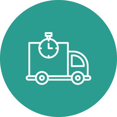 Hızlı, nakliye, kronometre ikon vektör görüntüsü. Teslimat ve lojistik için de kullanılabilir. Web uygulamalarında, mobil uygulamalarda ve yazdırma ortamlarında kullanılabilir.