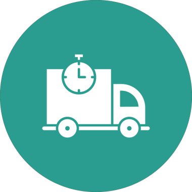 Hızlı, nakliye, kronometre ikon vektör görüntüsü. Teslimat ve lojistik için de kullanılabilir. Web uygulamalarında, mobil uygulamalarda ve yazdırma ortamlarında kullanılabilir.