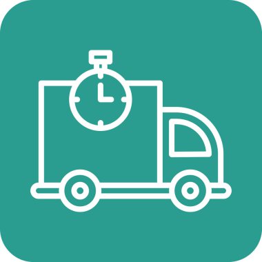 Hızlı, nakliye, kronometre ikon vektör görüntüsü. Teslimat ve lojistik için de kullanılabilir. Web uygulamalarında, mobil uygulamalarda ve yazdırma ortamlarında kullanılabilir.