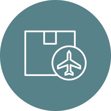 Hava, nakliye, uçak, hava ikonu vektör görüntüsü. Teslimat ve lojistik için de kullanılabilir. Web uygulamalarında, mobil uygulamalarda ve yazdırma ortamlarında kullanılabilir.