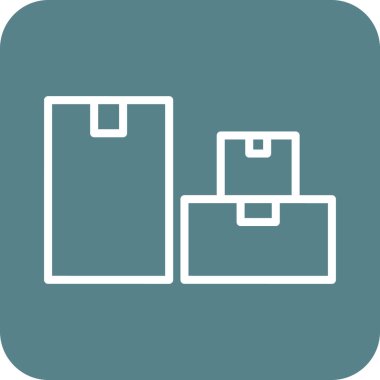 Kutular, kasalar, paket simgesi vektör resmi. Teslimat ve lojistik için de kullanılabilir. Web uygulamalarında, mobil uygulamalarda ve yazdırma ortamlarında kullanılabilir.