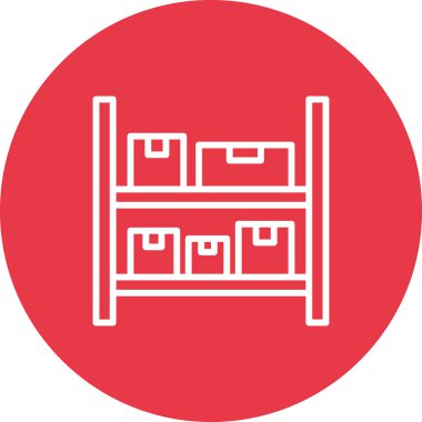 Kutular, raflar, depo ikonu vektör görüntüsü. Teslimat ve lojistik için de kullanılabilir. Web uygulamalarında, mobil uygulamalarda ve yazdırma ortamlarında kullanılabilir.