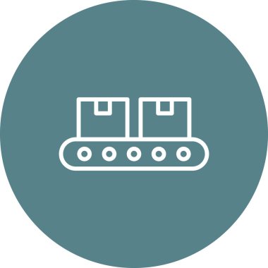 Taşıyıcı, paket, kemer simgesi vektör görüntüsü. Teslimat ve lojistik için de kullanılabilir. Web uygulamalarında, mobil uygulamalarda ve yazdırma ortamlarında kullanılabilir.