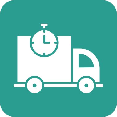 Hızlı, nakliye, kronometre ikon vektör görüntüsü. Teslimat ve lojistik için de kullanılabilir. Web uygulamalarında, mobil uygulamalarda ve yazdırma ortamlarında kullanılabilir.