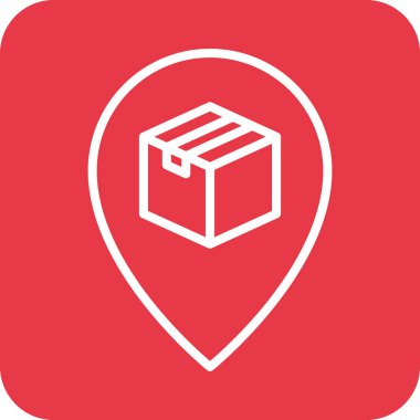 Konum, paket, paket simgesi vektör görüntüsü. Teslimat ve lojistik için de kullanılabilir. Web uygulamalarında, mobil uygulamalarda ve yazdırma ortamlarında kullanılabilir.