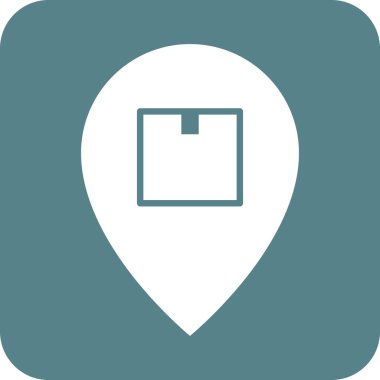 Konum, paket, paket simgesi vektör görüntüsü. Teslimat ve lojistik için de kullanılabilir. Web uygulamalarında, mobil uygulamalarda ve yazdırma ortamlarında kullanılabilir.