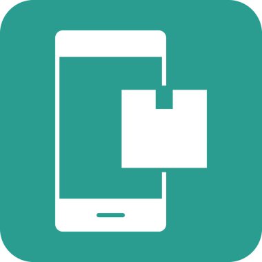 Mobil, paket, ikon vektör görüntüsü. Teslimat ve lojistik için de kullanılabilir. Web uygulamalarında, mobil uygulamalarda ve yazdırma ortamlarında kullanılabilir.