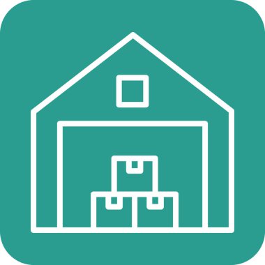 Depo, kasalar, depolama ikonu vektör görüntüsü. Teslimat ve lojistik için de kullanılabilir. Web uygulamalarında, mobil uygulamalarda ve yazdırma ortamlarında kullanılabilir.
