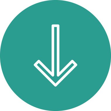 Aşağı ok simgesi vektör görüntüsü. Müşteri desteği için de kullanılabilir. Web uygulamalarında, mobil uygulamalarda ve yazdırma ortamlarında kullanılabilir.