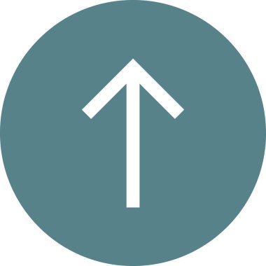 Yukarı ok simgesi vektör görüntüsü. Müşteri desteği için de kullanılabilir. Web uygulamalarında, mobil uygulamalarda ve yazdırma ortamlarında kullanılabilir.