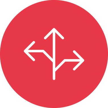 Yön, üç yön, ok ikonu vektör görüntüsü. Oklar ve işaretler için de kullanılabilir. Web uygulamalarında, mobil uygulamalarda ve yazdırma ortamlarında kullanılabilir.