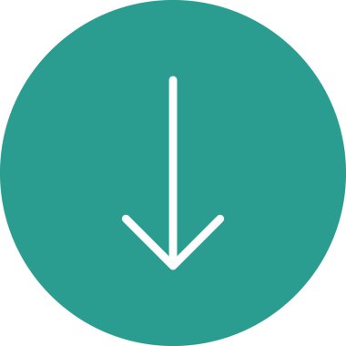 Aşağı ok simgesi vektör görüntüsü. Oklar ve işaretler için de kullanılabilir. Web uygulamalarında, mobil uygulamalarda ve yazdırma ortamlarında kullanılabilir.