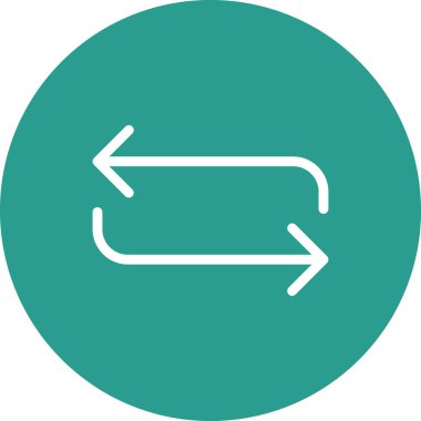 Değişim, döngü, ikon vektör görüntüsünü tekrarla. Oklar ve işaretler için de kullanılabilir. Web uygulamalarında, mobil uygulamalarda ve yazdırma ortamlarında kullanılabilir.