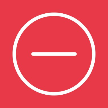 Eksi, kaldırma, yuvarlak ikon vektör görüntüsü. Oklar ve işaretler için de kullanılabilir. Web uygulamalarında, mobil uygulamalarda ve yazdırma ortamlarında kullanılabilir.