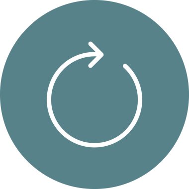 İlerleme, yenilenme, simge vektör görüntüsünü döndürme. Oklar ve işaretler için de kullanılabilir. Web uygulamalarında, mobil uygulamalarda ve yazdırma ortamlarında kullanılabilir.