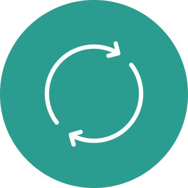 İlerleme, yenilenme, simge vektör görüntüsünü döndürme. Oklar ve işaretler için de kullanılabilir. Web uygulamalarında, mobil uygulamalarda ve yazdırma ortamlarında kullanılabilir.