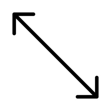 Yeniden boyutlandır, ok, ekran simgesi vektör görüntüsü. Oklar ve işaretler için de kullanılabilir. Web uygulamalarında, mobil uygulamalarda ve yazdırma ortamlarında kullanılabilir.