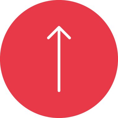 Yukarı ok simgesi vektör görüntüsü. Oklar ve işaretler için de kullanılabilir. Web uygulamalarında, mobil uygulamalarda ve yazdırma ortamlarında kullanılabilir.