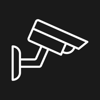 CCTV, kamera, güvenlik ikonu vektör görüntüsü. Ağ ve veri paylaşımı için de kullanılabilir. Web uygulamalarında, mobil uygulamalarda ve yazdırma ortamlarında kullanılabilir.