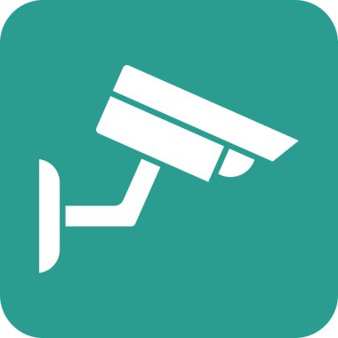 CCTV, kamera, güvenlik ikonu vektör görüntüsü. Ağ ve veri paylaşımı için de kullanılabilir. Web uygulamalarında, mobil uygulamalarda ve yazdırma ortamlarında kullanılabilir.