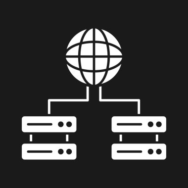 Global, sunucular, ağ simgesi vektör görüntüsü. Ağ ve veri paylaşımı için de kullanılabilir. Web uygulamalarında, mobil uygulamalarda ve yazdırma ortamlarında kullanılabilir.