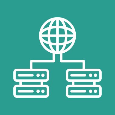 Global, sunucular, ağ simgesi vektör görüntüsü. Ağ ve veri paylaşımı için de kullanılabilir. Web uygulamalarında, mobil uygulamalarda ve yazdırma ortamlarında kullanılabilir.