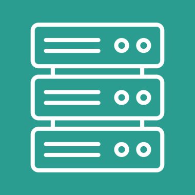 Çoklu, sunucular, veritabanı, depolama simgesi vektör görüntüsü. Ağ ve veri paylaşımı için de kullanılabilir. Web uygulamalarında, mobil uygulamalarda ve yazdırma ortamlarında kullanılabilir.