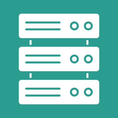 Çoklu, sunucular, veritabanı, depolama simgesi vektör görüntüsü. Ağ ve veri paylaşımı için de kullanılabilir. Web uygulamalarında, mobil uygulamalarda ve yazdırma ortamlarında kullanılabilir.