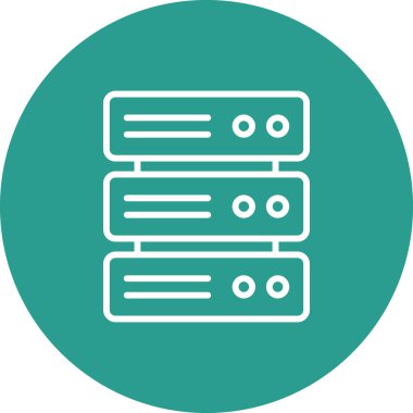 Çoklu, sunucular, veritabanı, depolama simgesi vektör görüntüsü. Ağ ve veri paylaşımı için de kullanılabilir. Web uygulamalarında, mobil uygulamalarda ve yazdırma ortamlarında kullanılabilir.