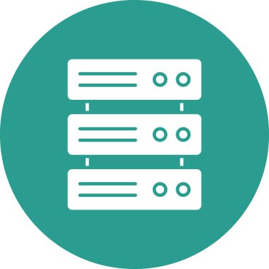 Çoklu, sunucular, veritabanı, depolama simgesi vektör görüntüsü. Ağ ve veri paylaşımı için de kullanılabilir. Web uygulamalarında, mobil uygulamalarda ve yazdırma ortamlarında kullanılabilir.