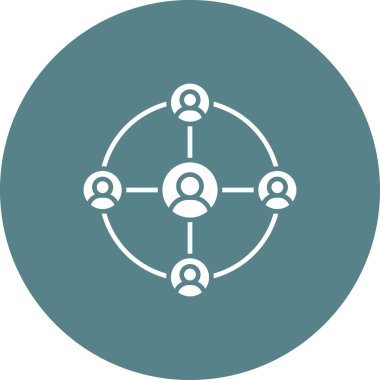 Ağ, grup, takım simgesi vektör görüntüsü. Ağ ve veri paylaşımı için de kullanılabilir. Web uygulamalarında, mobil uygulamalarda ve yazdırma ortamlarında kullanılabilir.